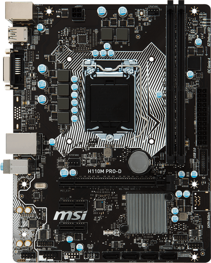 Msi h110m pro d подключение